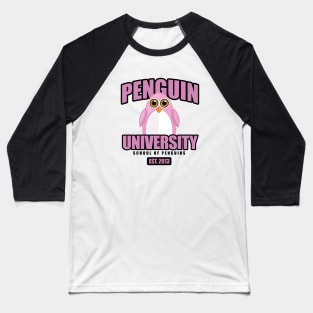 Penguin University - Pink Baseball T-Shirt